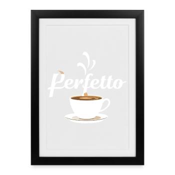 Perfetto Kaffeetasse Design - Gerahmtes Poster (27 × 37 cm) - Schwarz - Vorne