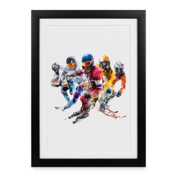 Colour Storm Compilation Skier Panorama - Framed poster (27 × 37 cm) - black - Front