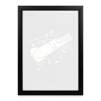 Bobsleigh Bobsleigh Bobsleigh à quatre - Affiche encadrée (27 × 37 cm) - noir - Devant