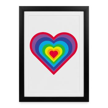 Rainbow Heart - Framed poster (27 × 37 cm) - black - Front