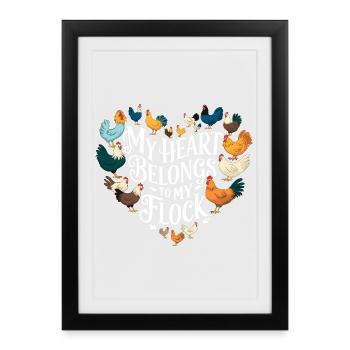 Mon cœur appartient à mon troupeau - Affiche encadrée (27 × 37 cm) - noir - Devant