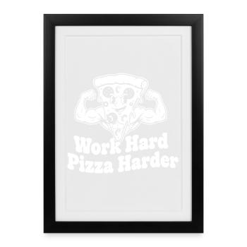 Pizza Kraft Motif - Affiche encadrée (27 × 37 cm) - noir - Devant