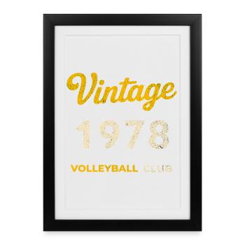 Millésime 1978 – Volleyball Club Rétro Année de naissance - Affiche encadrée (27 × 37 cm) - noir - Devant