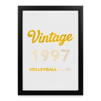 Millésime 1997 – Volleyball Club Rétro Année de naissance - Affiche encadrée (27 × 37 cm) - noir - Devant