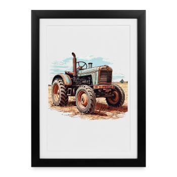 Tractor - Framed poster (27 × 37 cm) - black - Front
