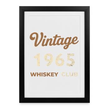 Millésime 1965 – Whiskey Club Rétro Année de naissance - Affiche encadrée (27 × 37 cm) - noir - Devant