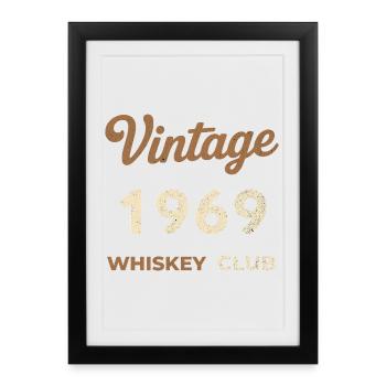 Millésime 1969 – Whiskey Club Rétro Année de naissance - Affiche encadrée (27 × 37 cm) - noir - Devant