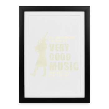 Les voisins écoutent toujours de la bonne musique Cornemuse - Affiche encadrée (27 × 37 cm) - noir - Devant