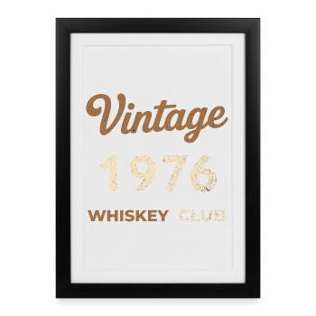 Millésime 1976 – Whiskey Club Rétro Année de naissance - Affiche encadrée (27 × 37 cm) - noir - Devant