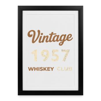 vVintage 1957 – Whisky Club Rétro Année de naissance - Affiche encadrée (27 × 37 cm) - noir - Devant