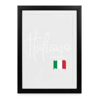 Né en Italie, originaire d’Italie - Affiche encadrée (27 × 37 cm) - noir - Devant