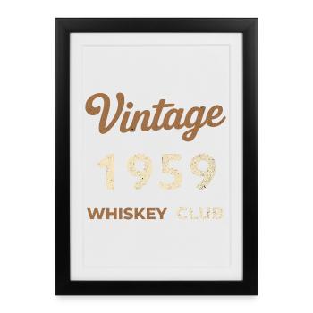 Millésime 1959 – Whiskey Club Rétro Année de naissance - Affiche encadrée (27 × 37 cm) - noir - Devant