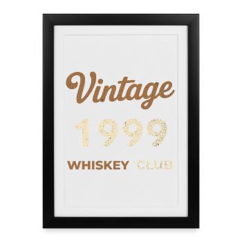 Millésime 1999 – Whiskey Club Rétro Année de naissance - Affiche encadrée (27 × 37 cm) - noir - Devant