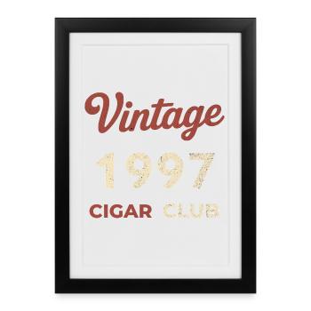 Vintage 1997 Cigar Club Rétro Naissance Année Cadeau - Affiche encadrée (27 × 37 cm) - noir - Devant