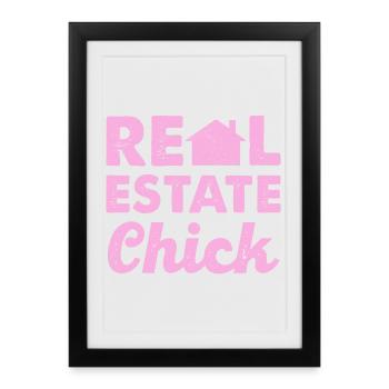 Immobilier Chic - Affiche encadrée (27 × 37 cm) - noir - Devant