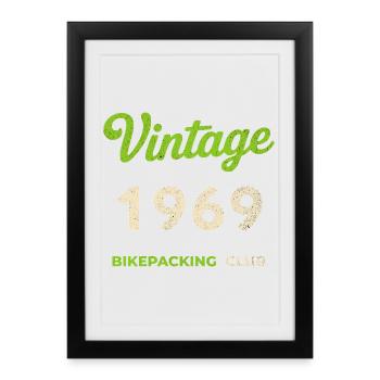 Millésime 1969 – Bikepacking Club Rétro Année de naissance - Affiche encadrée (27 × 37 cm) - noir - Devant