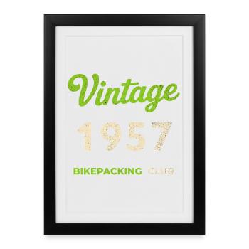Millésime 1957 – Bikepacking Club Rétro Année de naissance - Affiche encadrée (27 × 37 cm) - noir - Devant