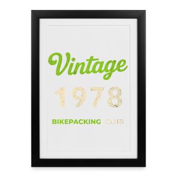 Millésime 1978 – Bikepacking Club Rétro Année de naissance - Affiche encadrée (27 × 37 cm) - noir - Devant