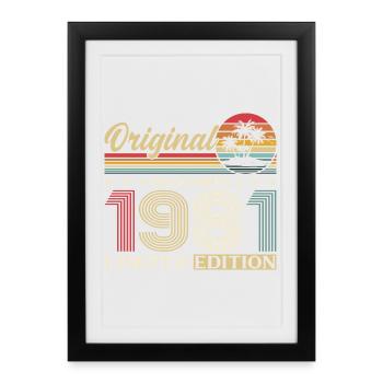 44e anniversaire Original Décembre Né en 1981 - Affiche encadrée (27 × 37 cm) - noir - Devant