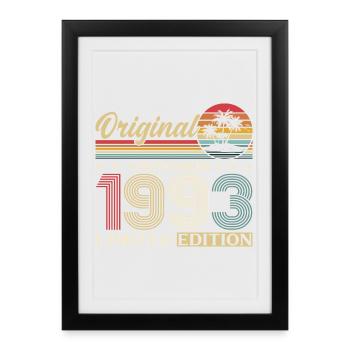 32e anniversaire Original décembre Né en 1993 - Affiche encadrée (27 × 37 cm) - noir - Devant