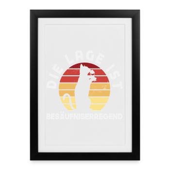 The situation is drunken, cat - Framed poster (27 × 37 cm) - black - Front