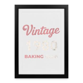 Vintage 1980 – Baking Club Retro Birth Year - Framed poster (27 × 37 cm) - black - Front
