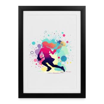 Lacrosse, Lacrosse Player Woman, Lacrosse Graphic - Framed poster (27 × 37 cm) - black - Front