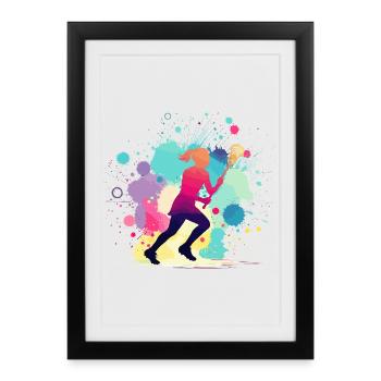 Lacrosse, Lacrosse Player Woman, Lacrosse Graphic - Framed poster (27 × 37 cm) - black - Front