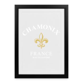 Chamonix, France - Affiche encadrée (27 × 37 cm) - noir - Devant