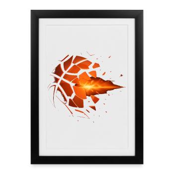 Idée cadeau pour un joueur de basket-ball Baller - Affiche encadrée (27 × 37 cm) - noir - Devant