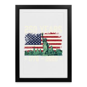 250 Years of America 1776 to 2026 Patriotic USA - Framed poster (27 × 37 cm) - black - Front