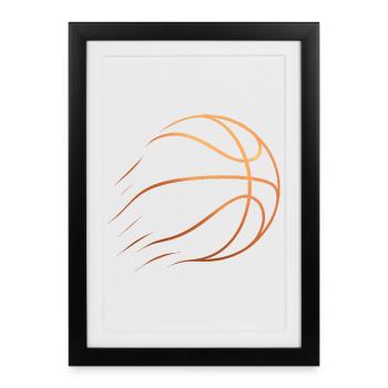 Idée cadeau pour un joueur de basket-ball Baller - Affiche encadrée (27 × 37 cm) - noir - Devant