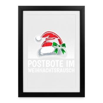LE FACTEUR DANS UNE FRÉNÉSIE DE NOËL Drôle - Affiche encadrée (27 × 37 cm) - noir - Devant