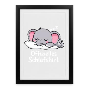 Éléphant officiel SLEEPING SHIRT - Affiche encadrée (27 × 37 cm) - noir - Devant