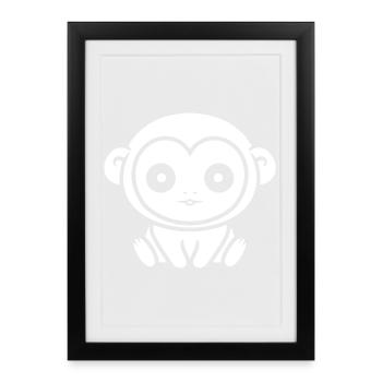 ouistiti - Affiche encadrée (27 × 37 cm) - noir - Devant