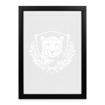 Leopard seal with laurel - Framed poster (27 × 37 cm) - black - Front