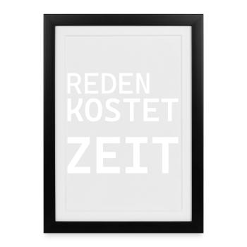 PARLER PREND DU TEMPS Chemise de travail - Affiche encadrée (27 × 37 cm) - noir - Devant
