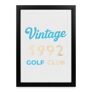 Cadeau rétro de l’année de naissance du club de golf vintage 1992 - Affiche encadrée (27 × 37 cm) - noir - Devant