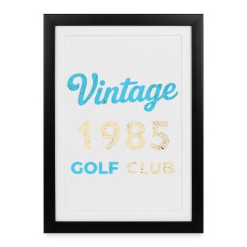 Cadeau rétro de l’année de naissance du club de golf vintage 1985 - Affiche encadrée (27 × 37 cm) - noir - Devant