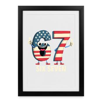 US Flag 67 Memes Six Seven - Affiche encadrée (27 × 37 cm) - noir - Devant