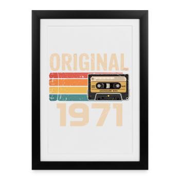 Original 1971 Vintage 1971 Retro Anniversary - Framed poster (27 × 37 cm) - black - Front
