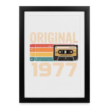 Original 1977 Vintage 1977 Retro Anniversary - Framed poster (27 × 37 cm) - black - Front