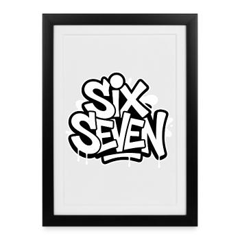  Six Seven 67 - Funny Gen Alpha Memes - Framed poster (27 × 37 cm) - black - Front
