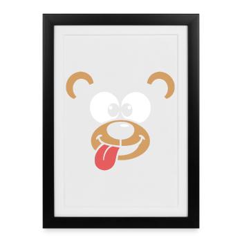 Monkey | Déguisement de carnaval en costume de grand visage - Affiche encadrée (27 × 37 cm) - noir - Devant