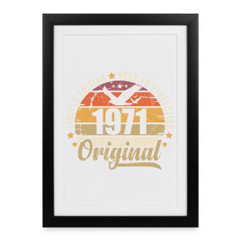 1971 Cadeau d'anniversaire 1971 Original 1971 - Affiche encadrée (27 × 37 cm) - noir - Devant