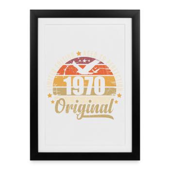 1970 Cadeau d'anniversaire 1970 Original 1970 - Affiche encadrée (27 × 37 cm) - noir - Devant