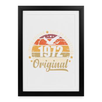 1972 Cadeau d'anniversaire 1972 Original 1972 - Affiche encadrée (27 × 37 cm) - noir - Devant