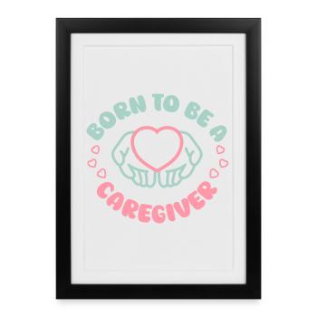 Nurse, geriatric care - Framed poster (27 × 37 cm) - black - Front