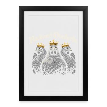 Chicken mathematics too many chickens in the - Framed poster (27 × 37 cm) - black - Front