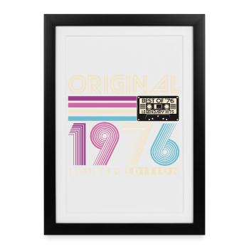 1976 Vintage 50th Birthday Gift Retro - Framed poster (27 × 37 cm) - black - Front